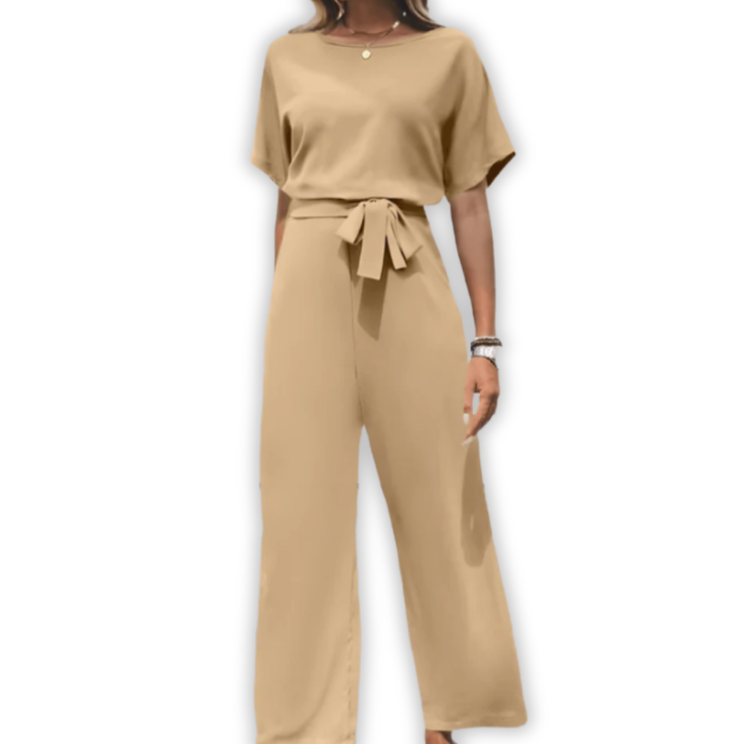 Combinaison élégante avec ceinture à nœud pour femme