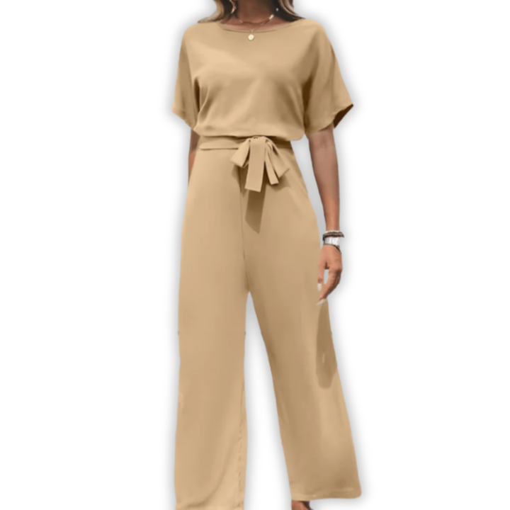 Combinaison élégante avec ceinture à nœud pour femme