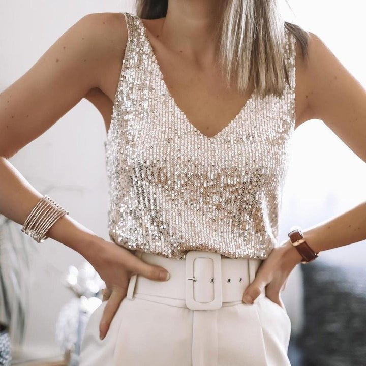 Haut élégant à paillettes pour femme