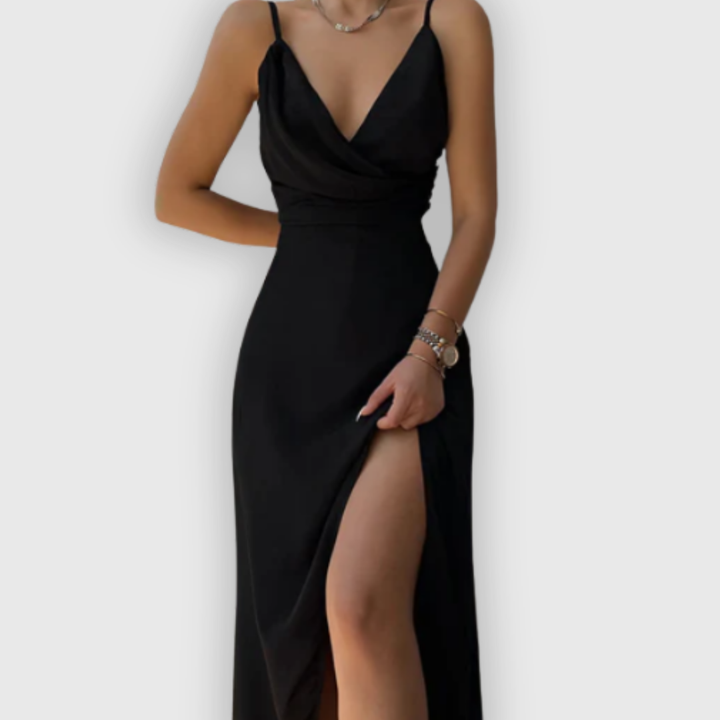 Robe maxi élégante avec fente pour femme