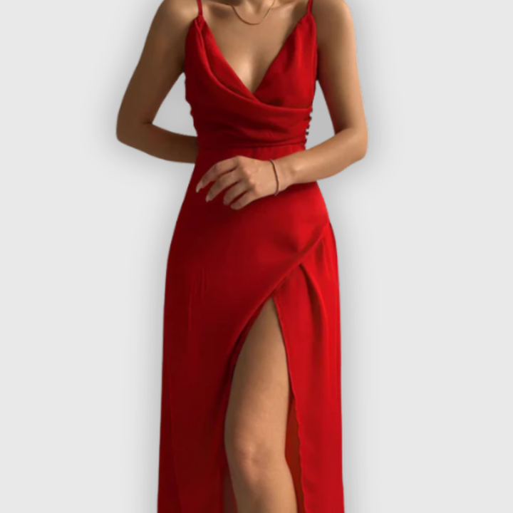 Robe maxi élégante avec fente pour femme