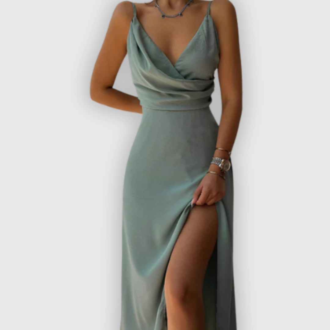Robe maxi élégante avec fente pour femme