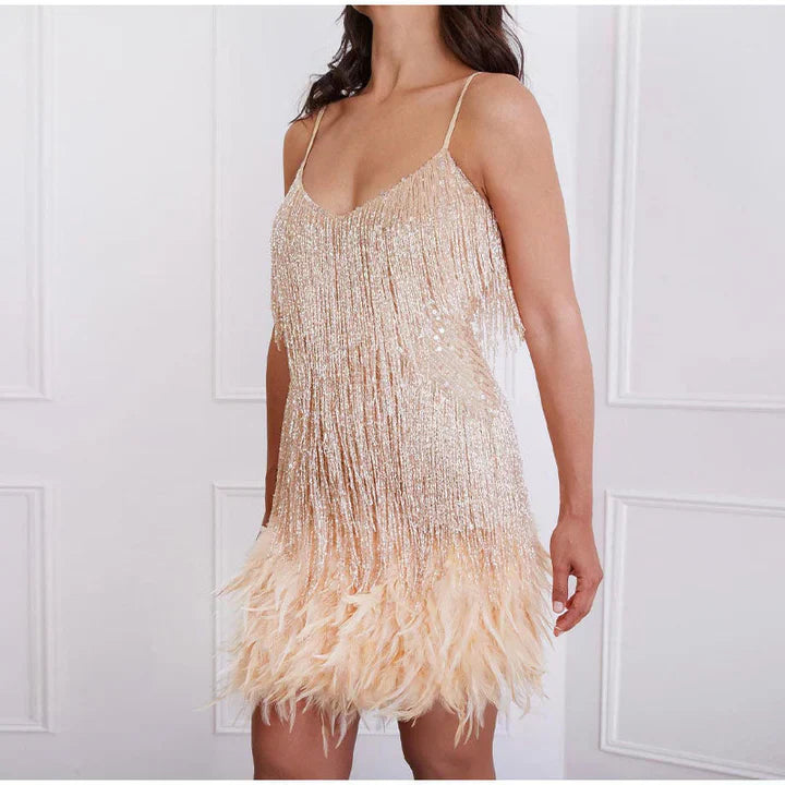 Robe à Franges Femme Tendance au Style Chic