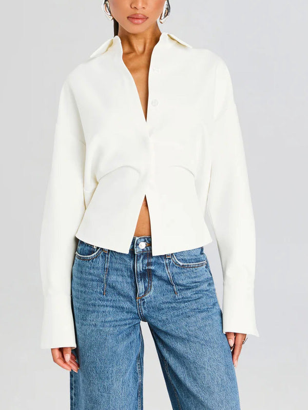 Chemise oversize à boutons femme élégante