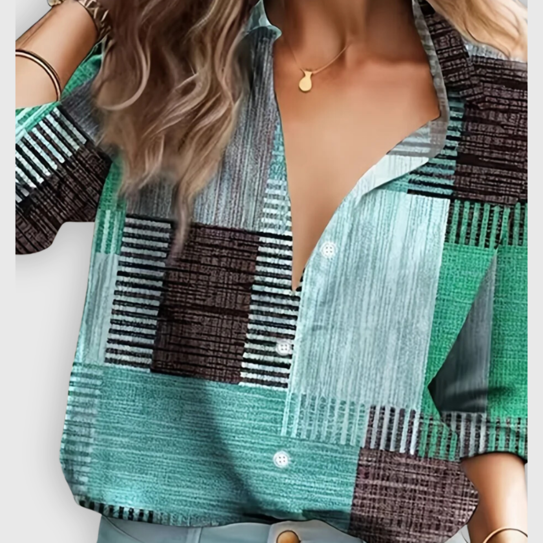 Blouse femme stylée à patchwork