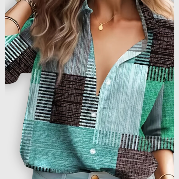 Blouse femme stylée à patchwork