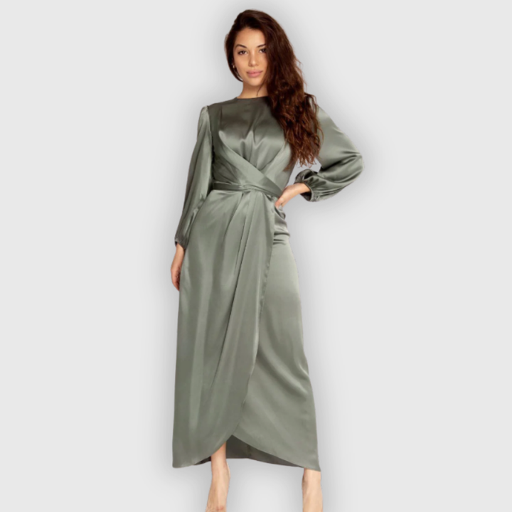 Robe Maxi Élégante à Manches Longues Femme