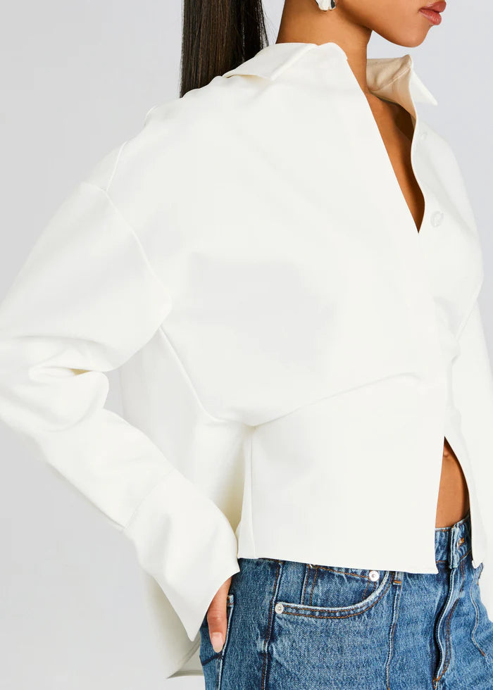 Chemise oversize à boutons femme élégante