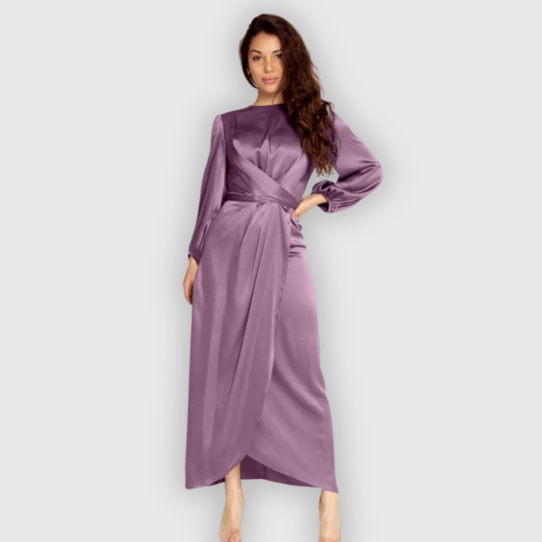Robe Maxi Élégante à Manches Longues Femme