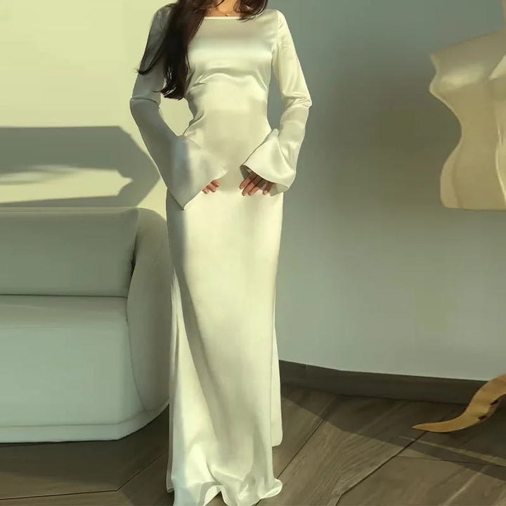 Robe longue élégante à manches longues pour femme