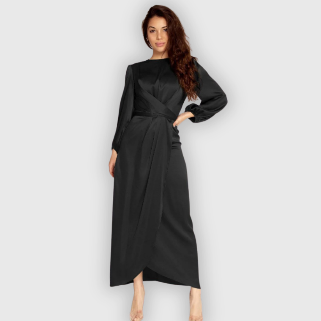 Robe Maxi Élégante à Manches Longues Femme