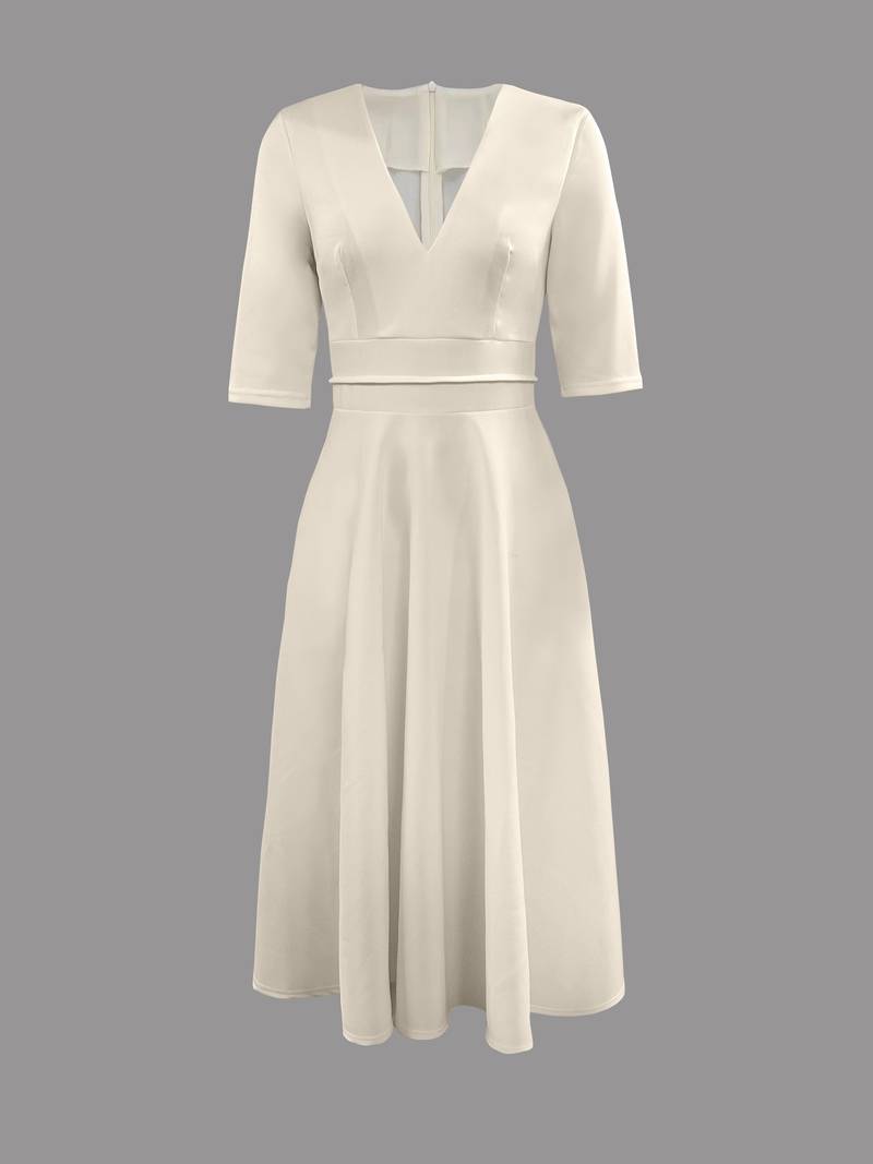 Robe classique élégante à col en V pour femme