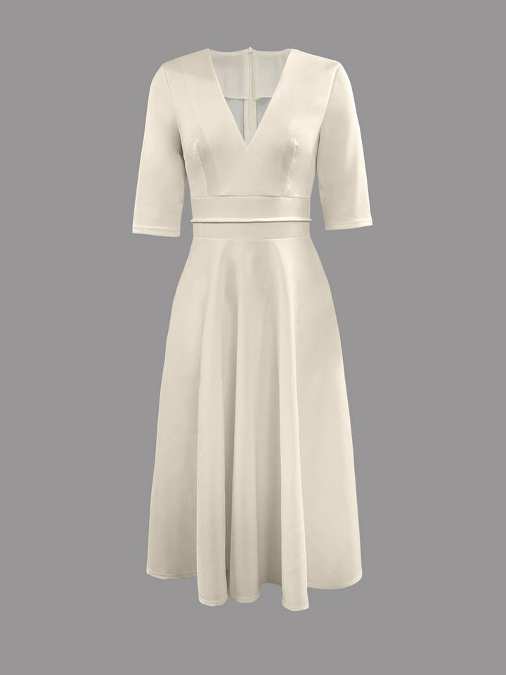Robe classique élégante à col en V pour femme
