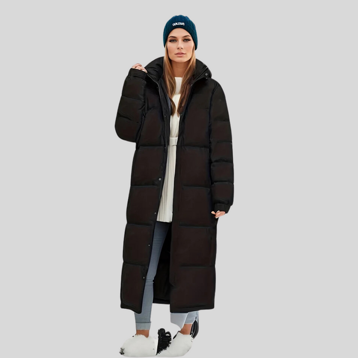 Doudoune longue à capuche femme
