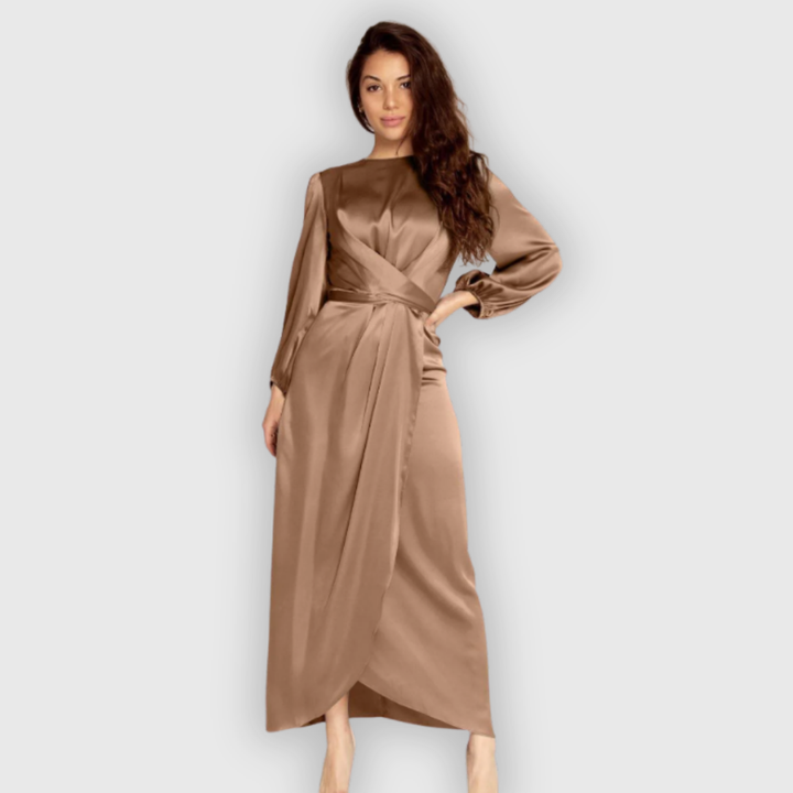 Robe Maxi Élégante à Manches Longues Femme