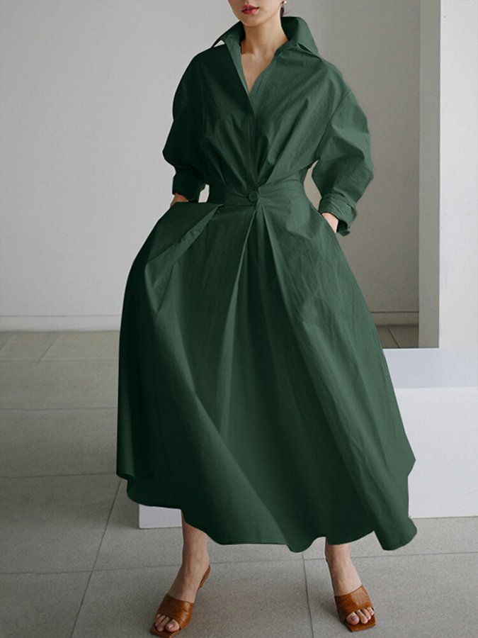 Robe chemise maxi oversize élégante pour femme