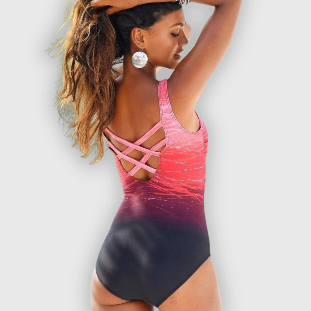 Maillot de bain femme une-pièce sport à séchage rapide dégradé