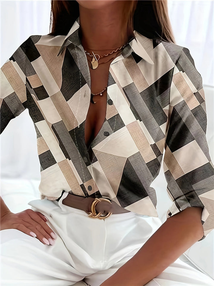 Chemise décontractée à carreaux pour femme