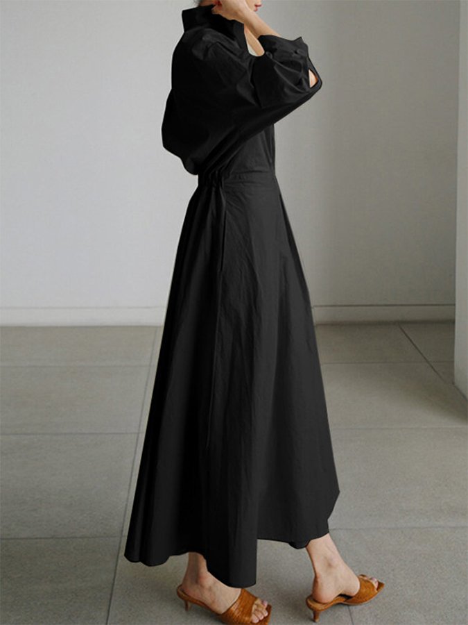 Robe chemise maxi oversize élégante pour femme