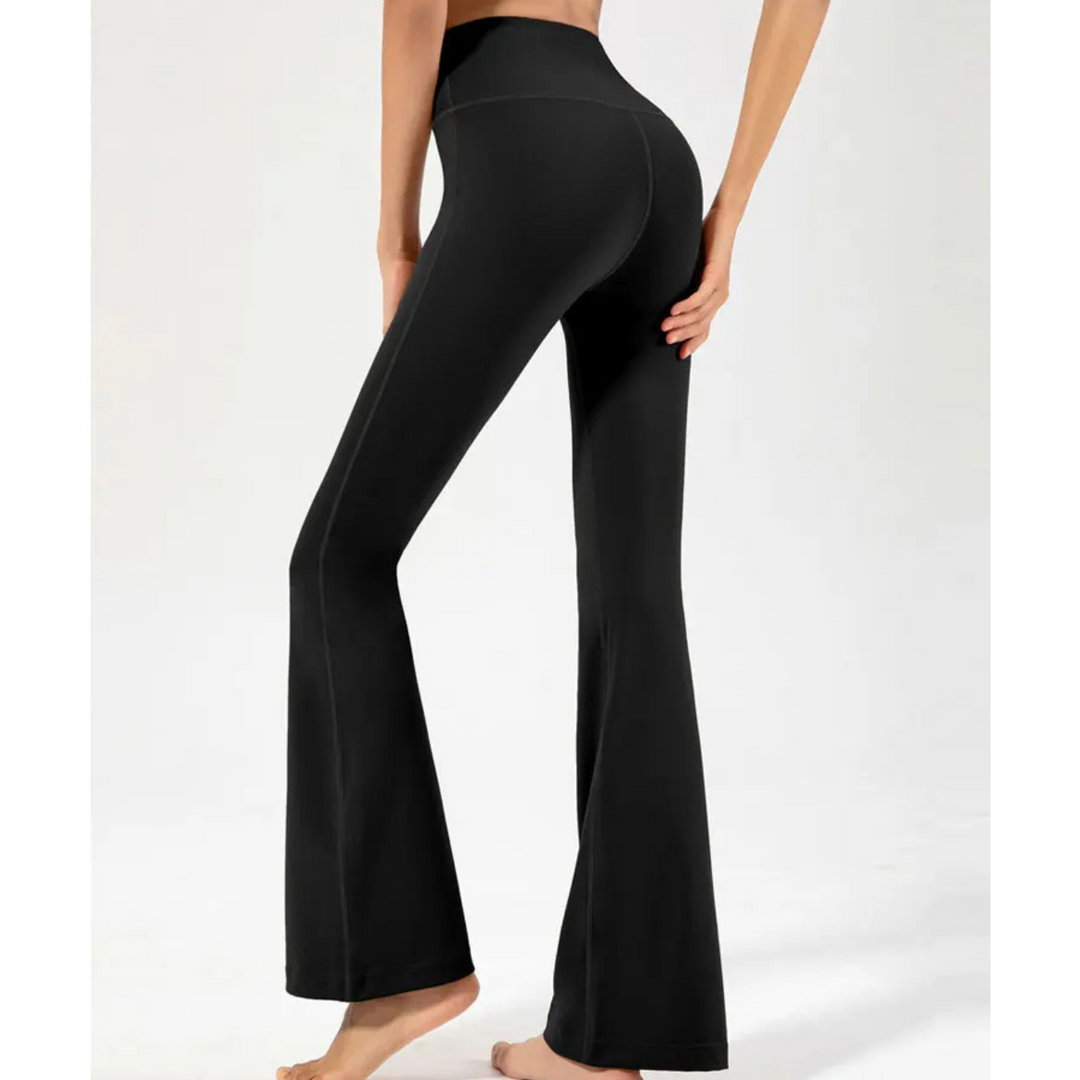 Pantalon évasé taille haute extensible femme