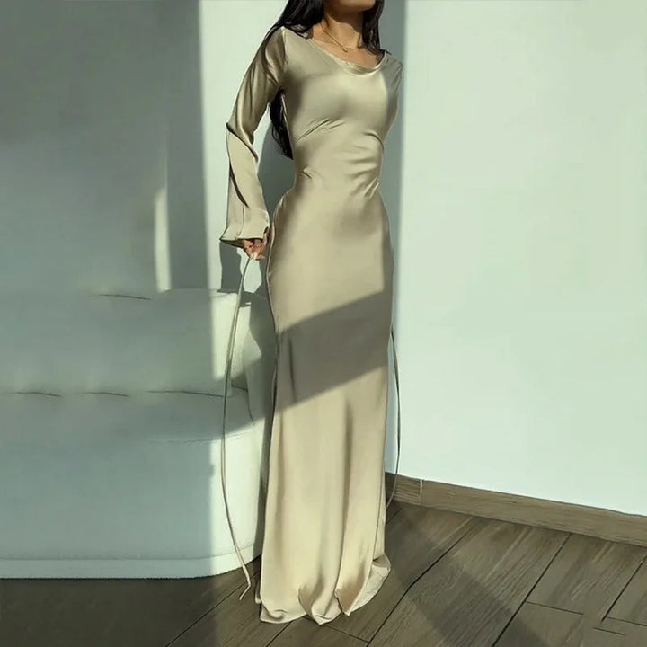 Robe longue élégante à manches longues pour femme