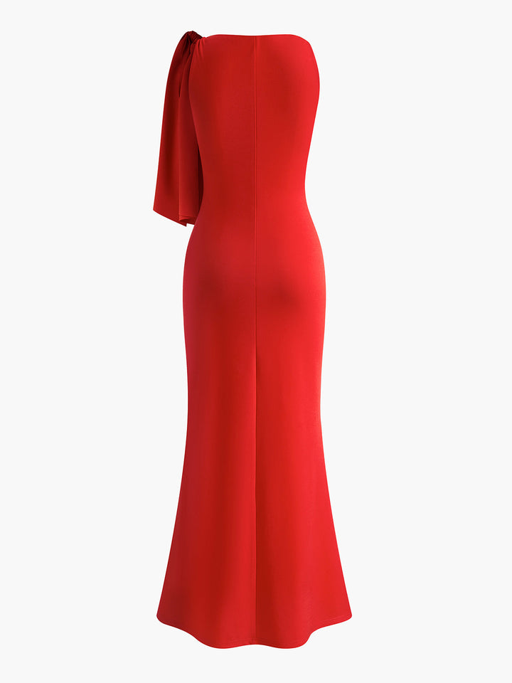 Robe Longue Sans Manches Femme avec Nœud