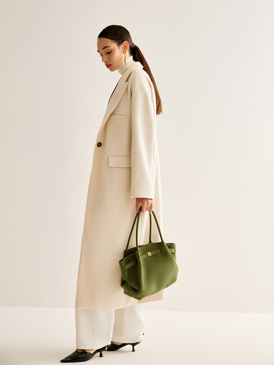 Sac à Main Femme Plissé avec Anse Supérieure