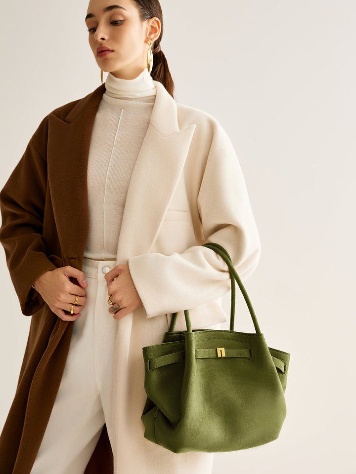 Sac à Main Femme Plissé avec Anse Supérieure