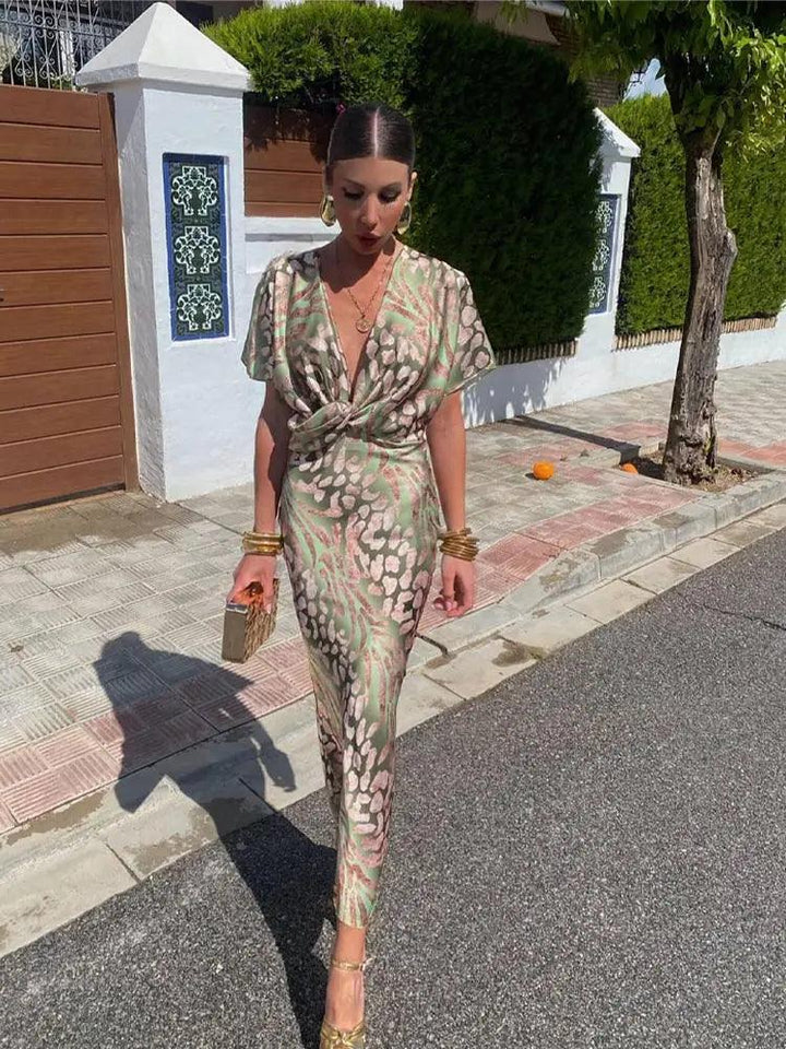 Robe maxi fleurie élégante pour femme