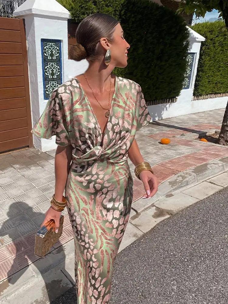 Robe maxi fleurie élégante pour femme