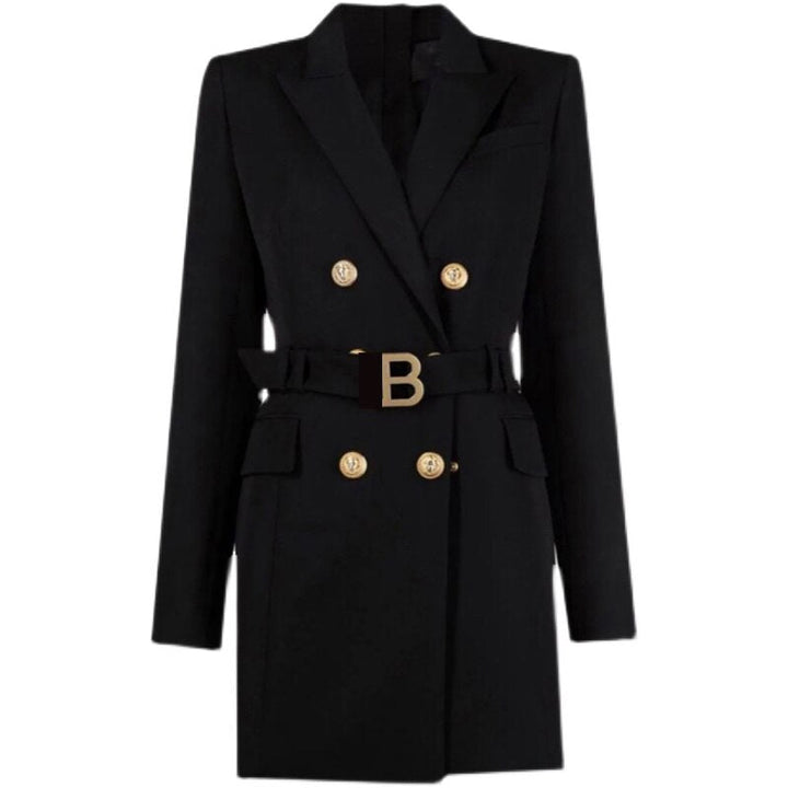 Robe blazer élégante femme avec boutons et ceinture