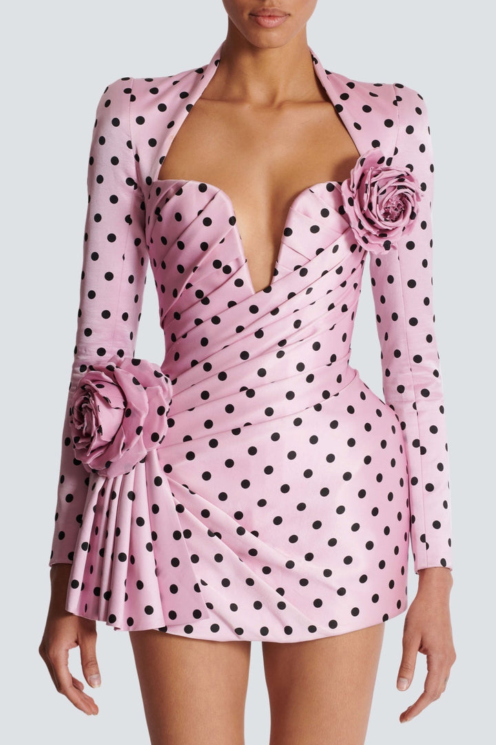 Robe courte femme tendance à pois