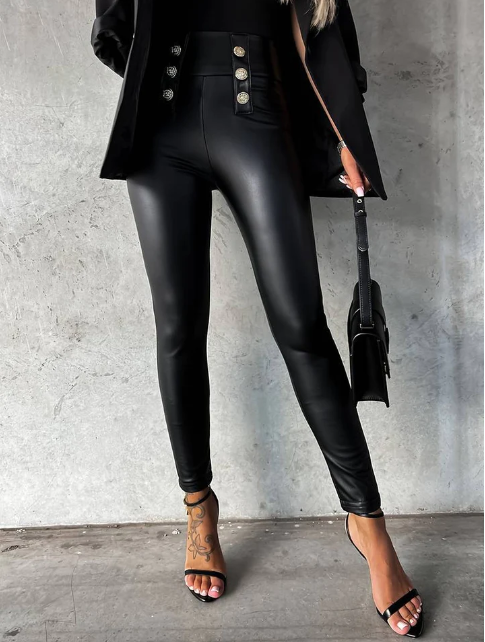 Pantalon Skinny Taille Haute Femme