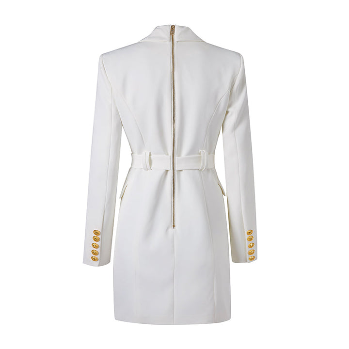 Robe blazer élégante femme avec boutons et ceinture
