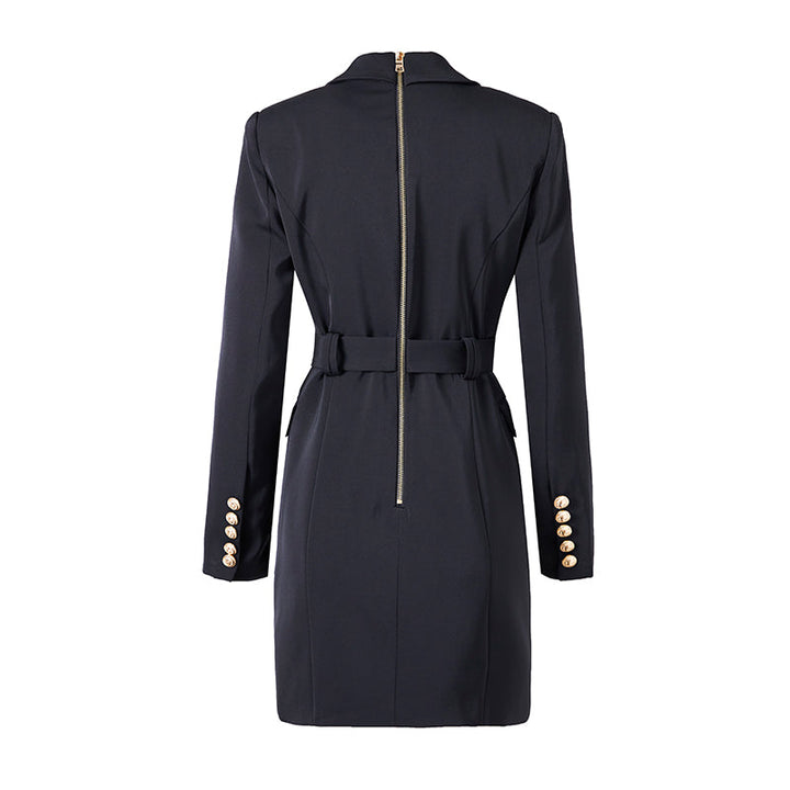 Robe blazer élégante femme avec boutons et ceinture