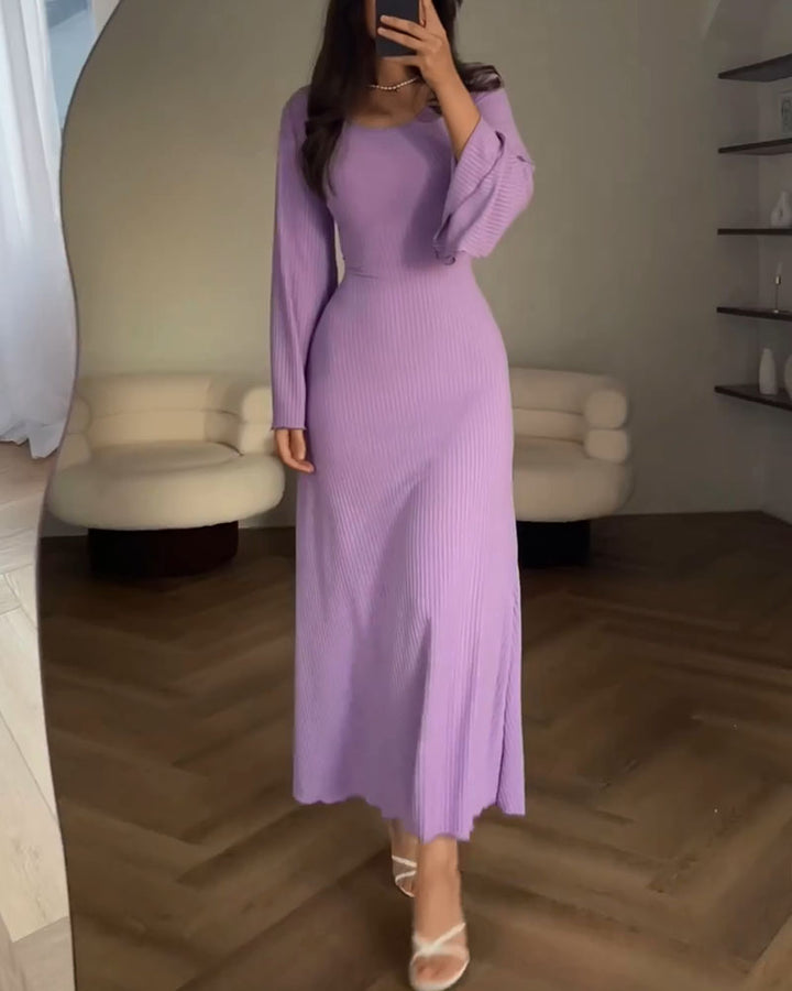 Robe ceinturée femme élégante à nouer