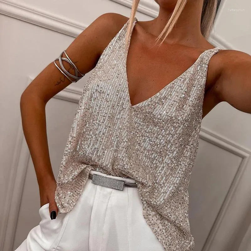 Haut élégant à paillettes pour femme