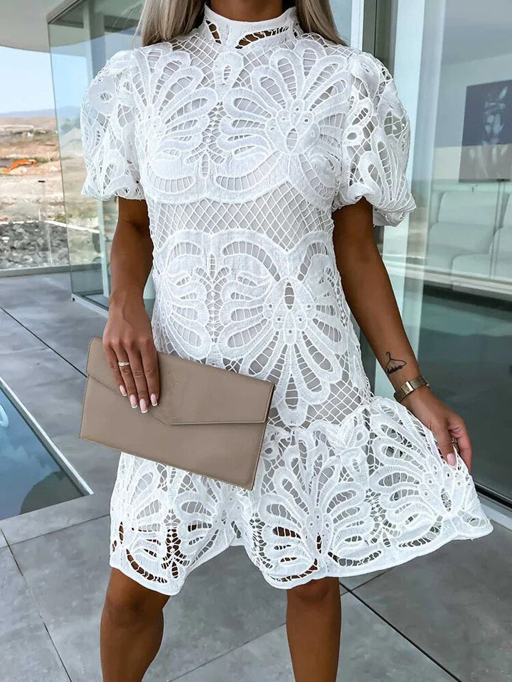 Robe midi élégante en dentelle pour femme