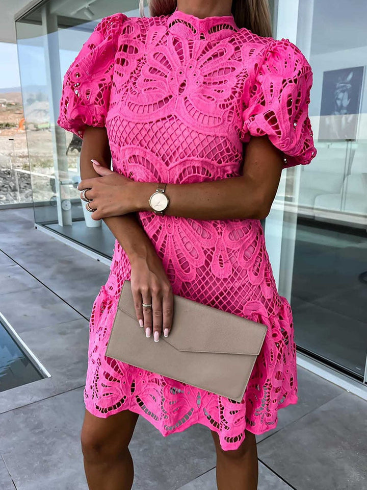 Robe midi élégante en dentelle pour femme