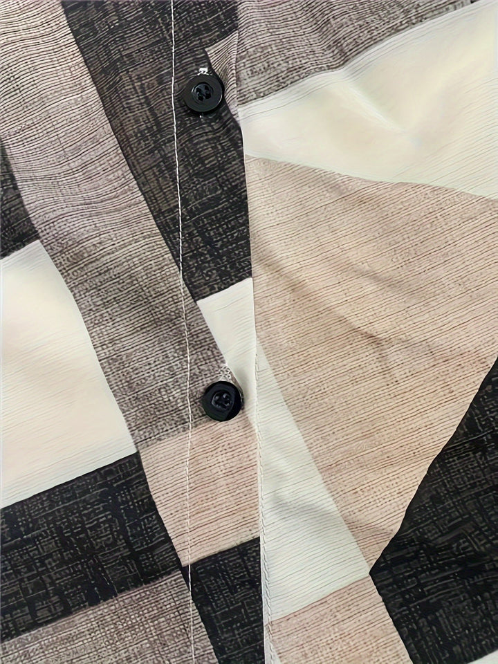 Chemise décontractée à carreaux pour femme