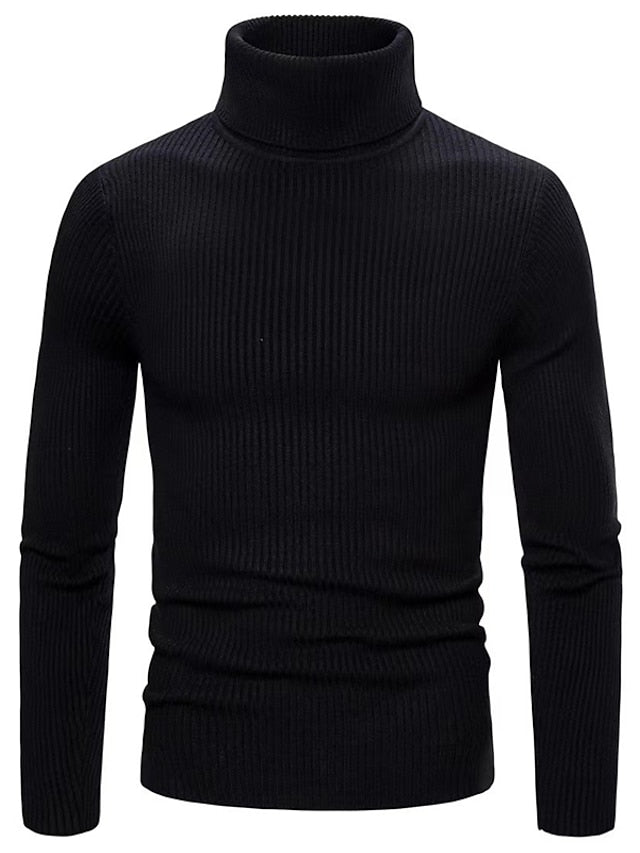 Pull à Col Roulé Homme Décontracté à Coupe Confortable