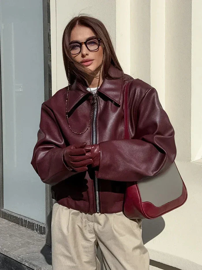 Veste rouge classique femme