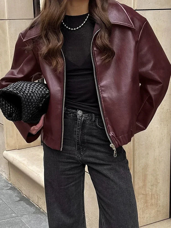 Veste rouge classique femme