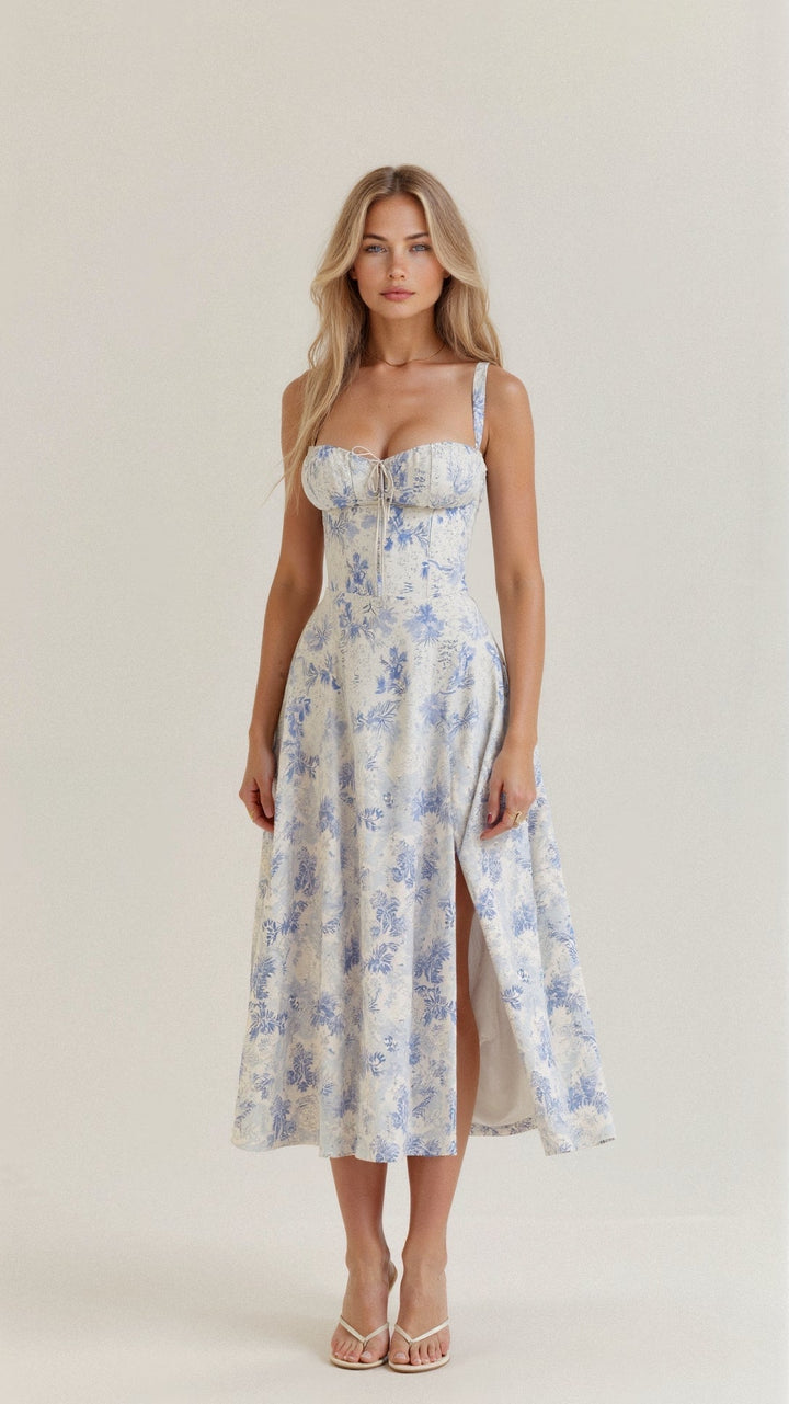 Robe midi d'été style corset pour femme