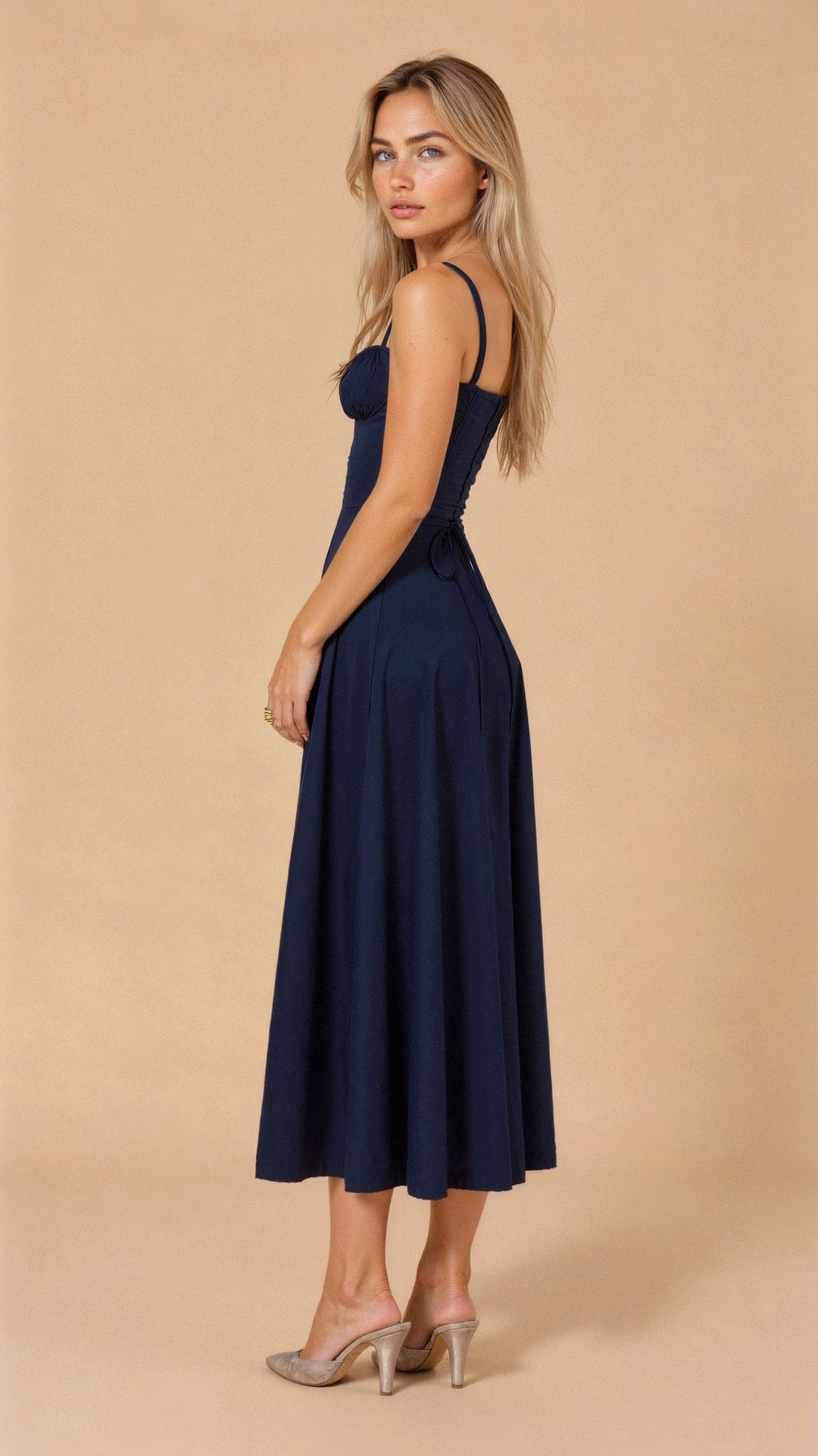 Robe midi d'été style corset pour femme