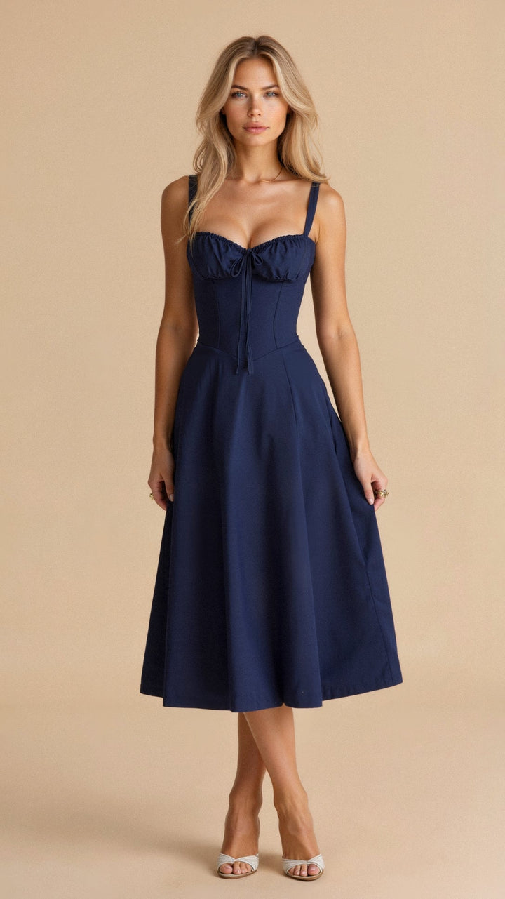 Robe midi d'été style corset pour femme