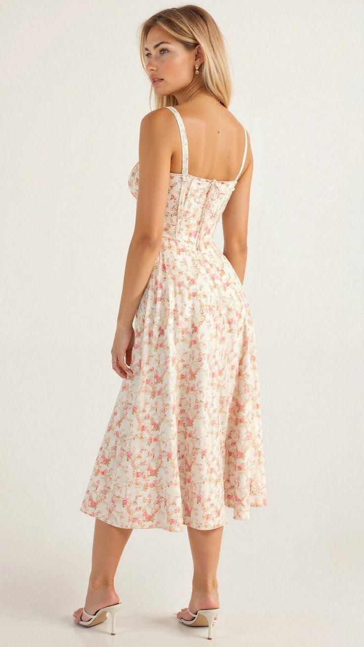 Robe midi d'été style corset pour femme