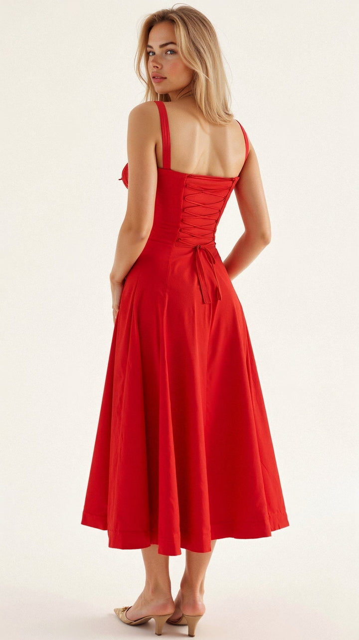Robe midi d'été style corset pour femme