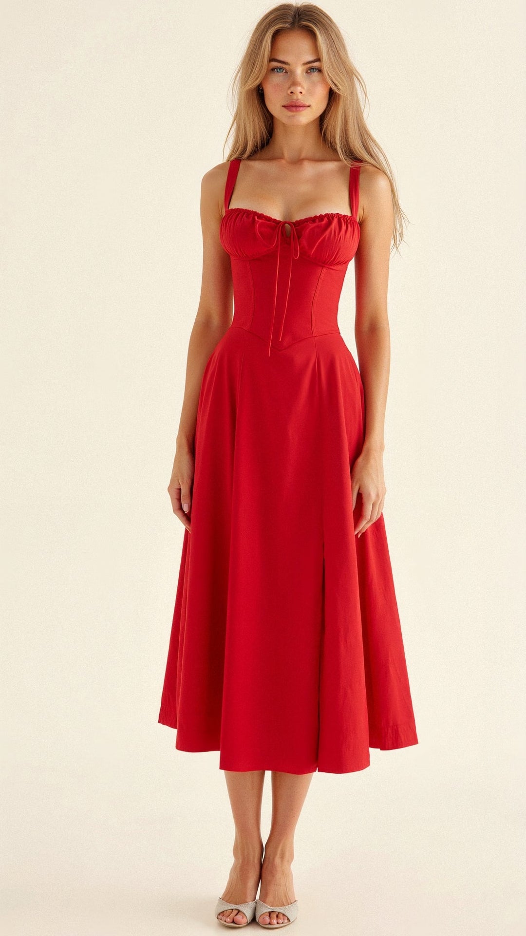 Robe midi d'été style corset pour femme