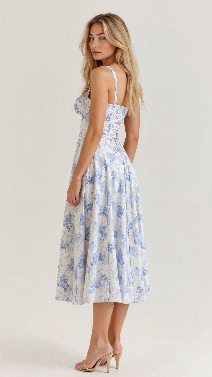 Robe midi d'été style corset pour femme